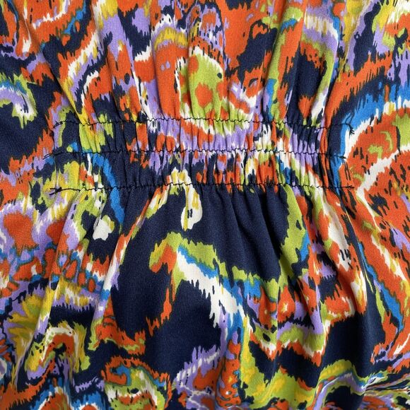 Tracy Negoshian Small Dress Blue Orange Paisley Game Day Stretch 3/4 Sleeve NWT - Picture 7 of 10